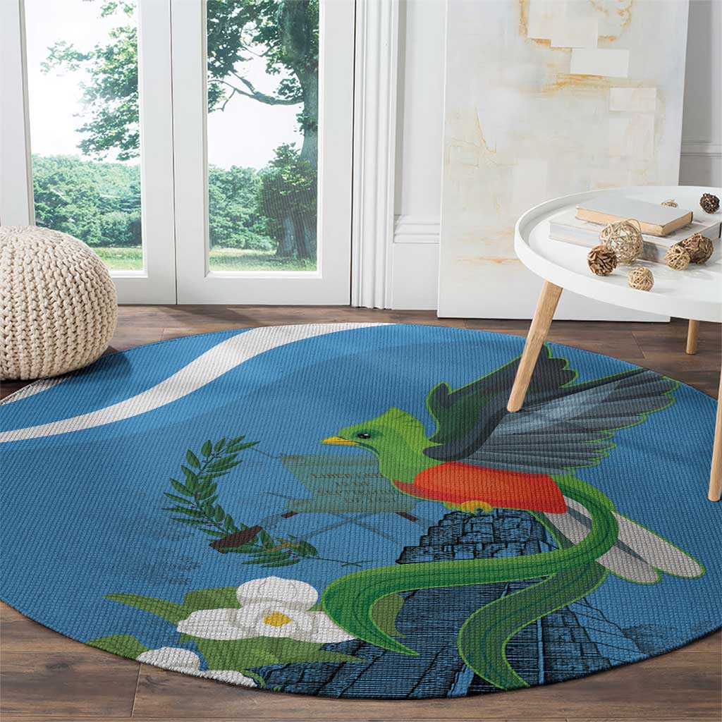 Guatemala Independence Day Round Carpet Guatemalan Quetzal Libre Crezca Fecundo - Wonder Print Shop