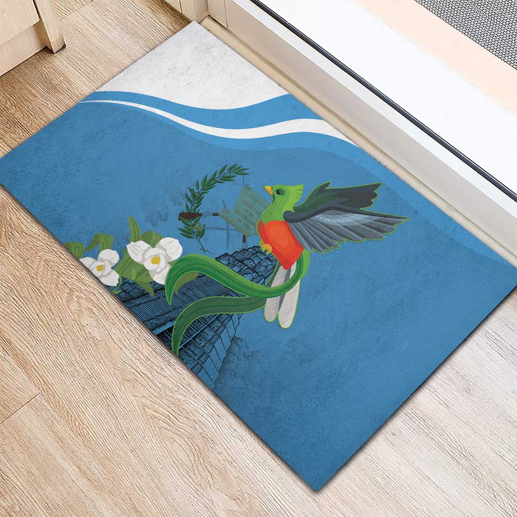 Guatemala Independence Day Rubber Doormat Guatemalan Quetzal Libre Crezca Fecundo - Wonder Print Shop