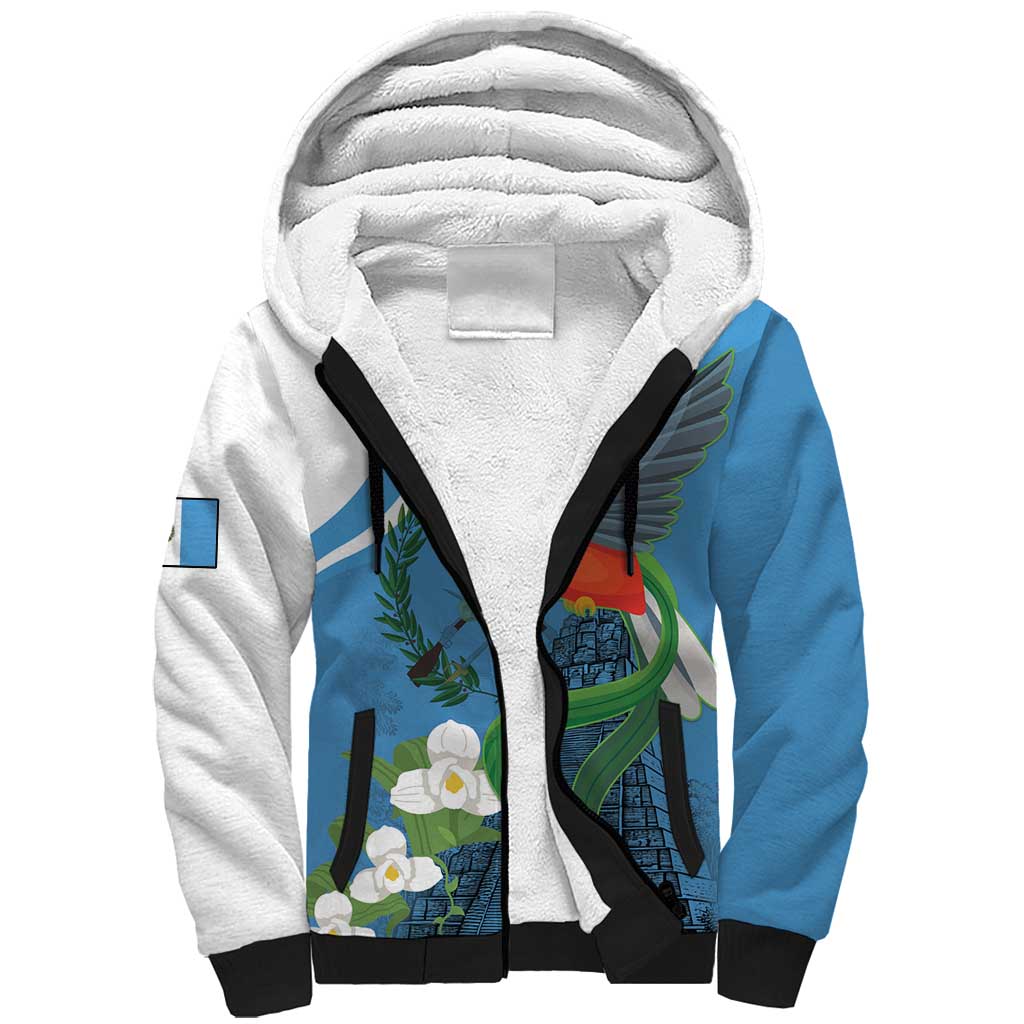 Guatemala Independence Day Sherpa Hoodie Guatemalan Quetzal Libre Crezca Fecundo - Wonder Print Shop