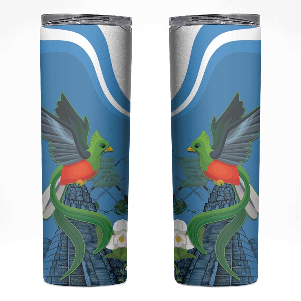 Guatemala Independence Day Skinny Tumbler Guatemalan Quetzal Libre Crezca Fecundo - Wonder Print Shop