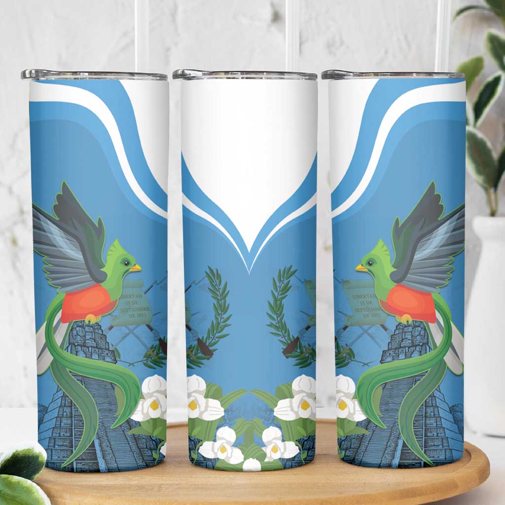 Guatemala Independence Day Skinny Tumbler Guatemalan Quetzal Libre Crezca Fecundo - Wonder Print Shop