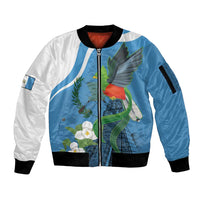 Guatemala Independence Day Sleeve Zip Bomber Jacket Guatemalan Quetzal Libre Crezca Fecundo - Wonder Print Shop