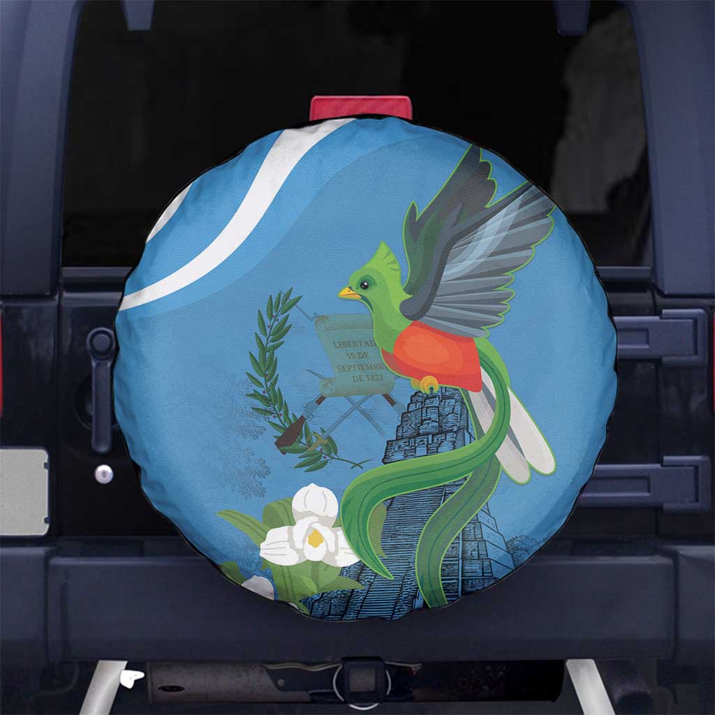 Guatemala Independence Day Spare Tire Cover Guatemalan Quetzal Libre Crezca Fecundo - Wonder Print Shop