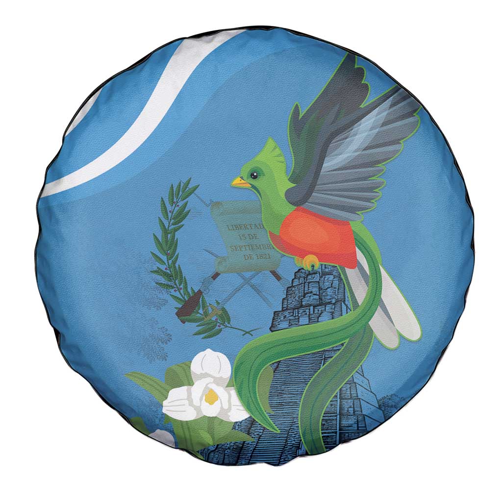 Guatemala Independence Day Spare Tire Cover Guatemalan Quetzal Libre Crezca Fecundo - Wonder Print Shop