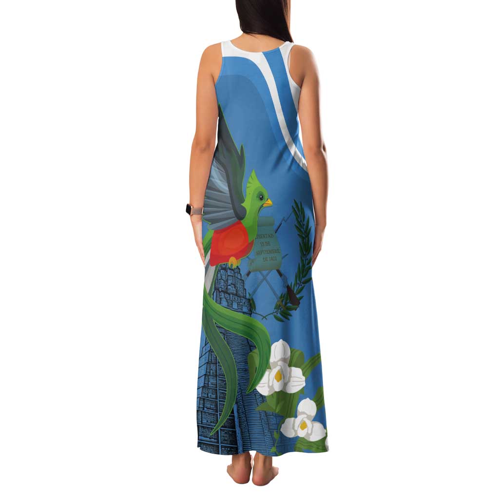 Guatemala Independence Day Tank Maxi Dress Guatemalan Quetzal Libre Crezca Fecundo - Wonder Print Shop