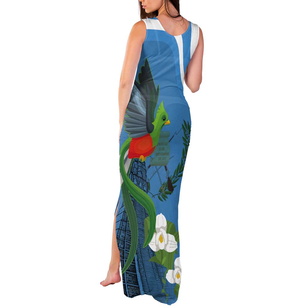 Guatemala Independence Day Tank Maxi Dress Guatemalan Quetzal Libre Crezca Fecundo - Wonder Print Shop