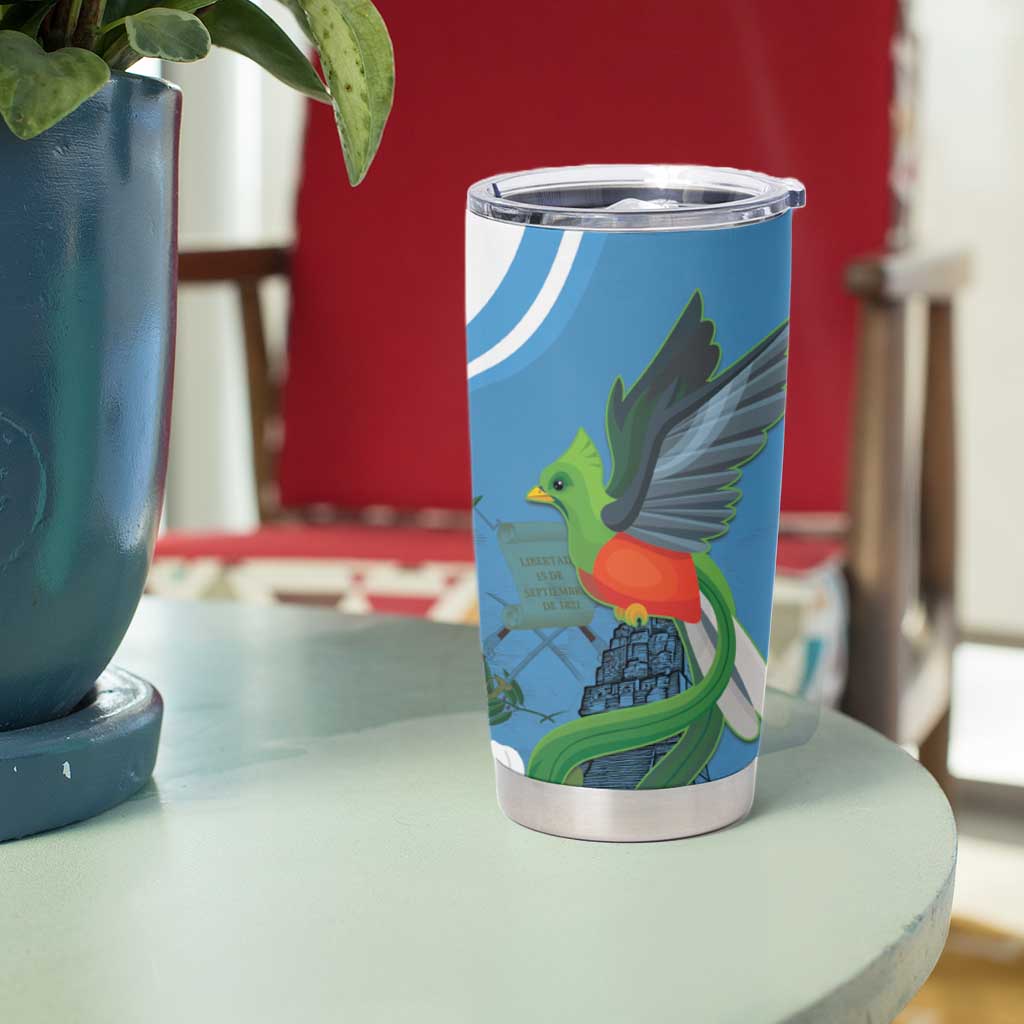 Guatemala Independence Day Tumbler Cup Guatemalan Quetzal Libre Crezca Fecundo - Wonder Print Shop