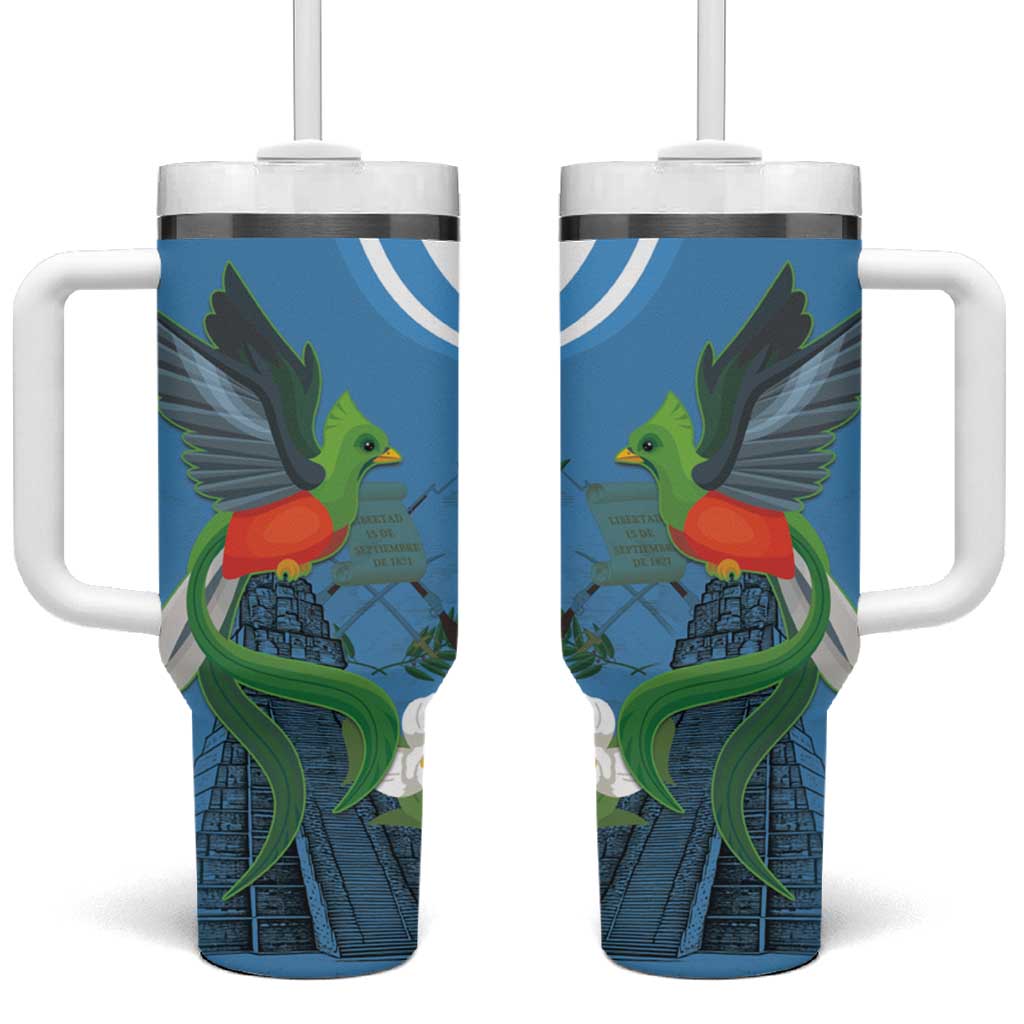 Guatemala Independence Day Tumbler With Handle Guatemalan Quetzal Libre Crezca Fecundo - Wonder Print Shop