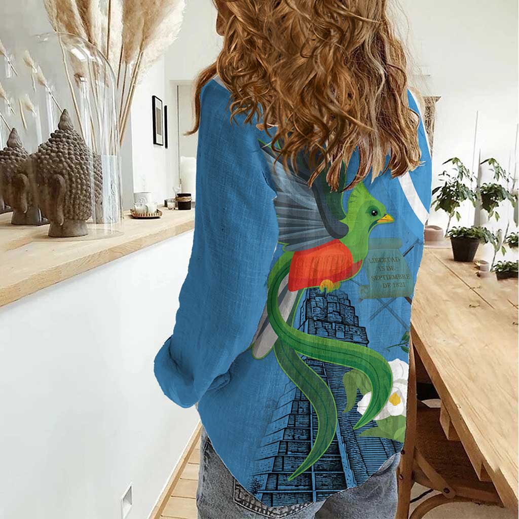 Guatemala Independence Day Women Casual Shirt Guatemalan Quetzal Libre Crezca Fecundo - Wonder Print Shop