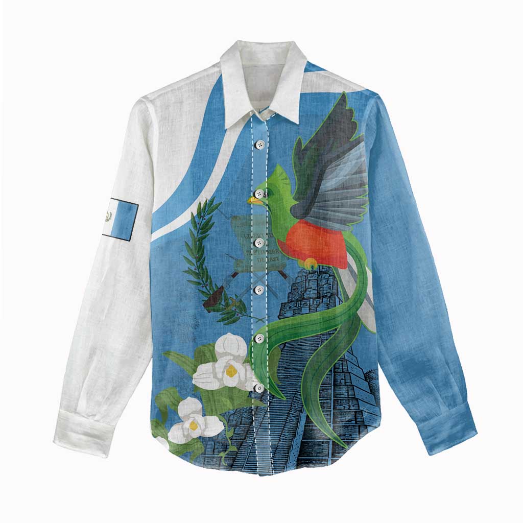 Guatemala Independence Day Women Casual Shirt Guatemalan Quetzal Libre Crezca Fecundo - Wonder Print Shop