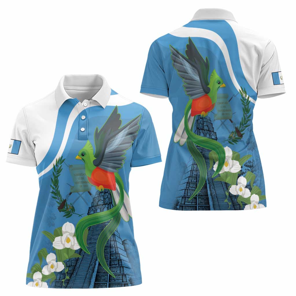 Guatemala Independence Day Women Polo Shirt Guatemalan Quetzal Libre Crezca Fecundo - Wonder Print Shop