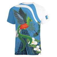 Guatemala Independence Day Women V-Neck T-Shirt Guatemalan Quetzal Libre Crezca Fecundo - Wonder Print Shop