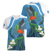 Guatemala Independence Day Women V-Neck T-Shirt Guatemalan Quetzal Libre Crezca Fecundo - Wonder Print Shop