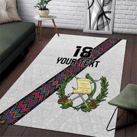 Custom Guatemala Football Area Rug Los Chapines White Version - Wonder Print Shop