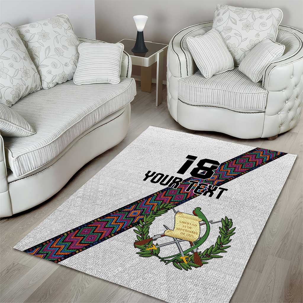 Custom Guatemala Football Area Rug Los Chapines White Version - Wonder Print Shop