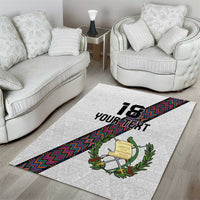 Custom Guatemala Football Area Rug Los Chapines White Version - Wonder Print Shop