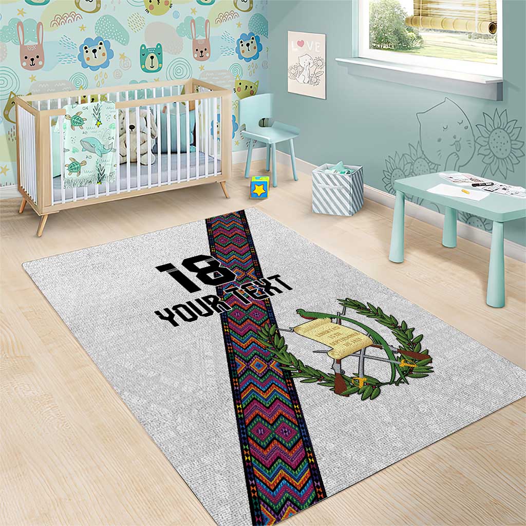 Custom Guatemala Football Area Rug Los Chapines White Version - Wonder Print Shop