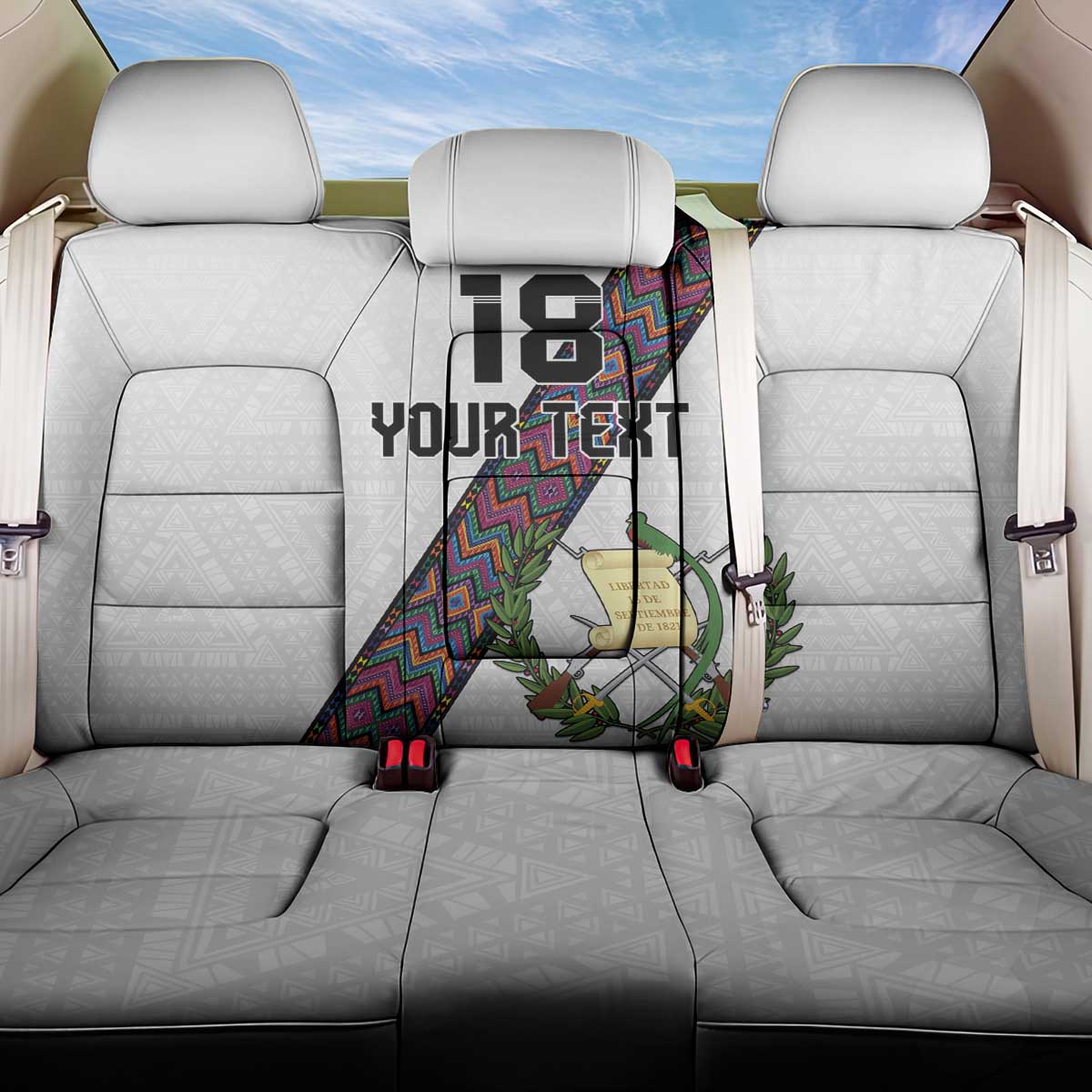 Custom Guatemala Football Back Car Seat Cover Los Chapines White Version - Wonder Print Shop