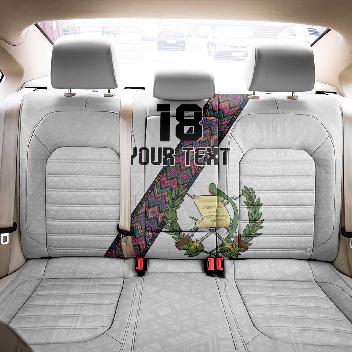Custom Guatemala Football Back Car Seat Cover Los Chapines White Version - Wonder Print Shop