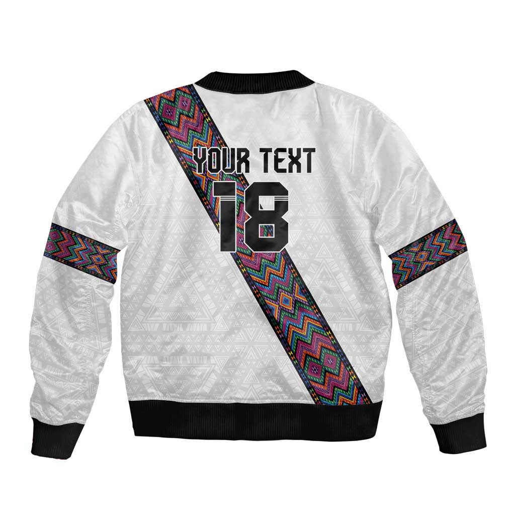 Custom Guatemala Football Bomber Jacket Los Chapines White Version - Wonder Print Shop