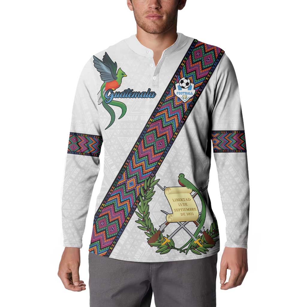 Custom Guatemala Football Button Sweatshirt Los Chapines White Version - Wonder Print Shop