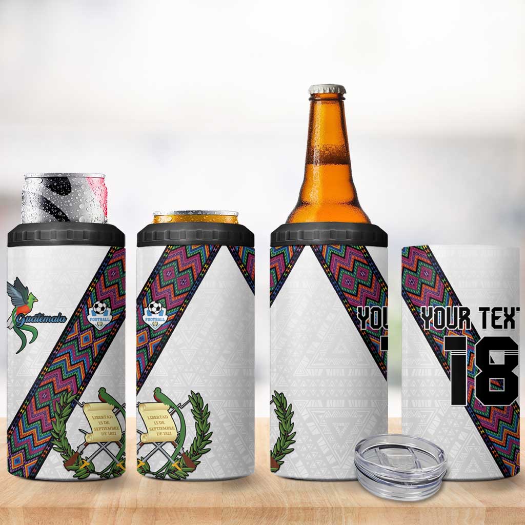 Custom Guatemala Football 4 in 1 Can Cooler Tumbler Los Chapines White Version - Wonder Print Shop