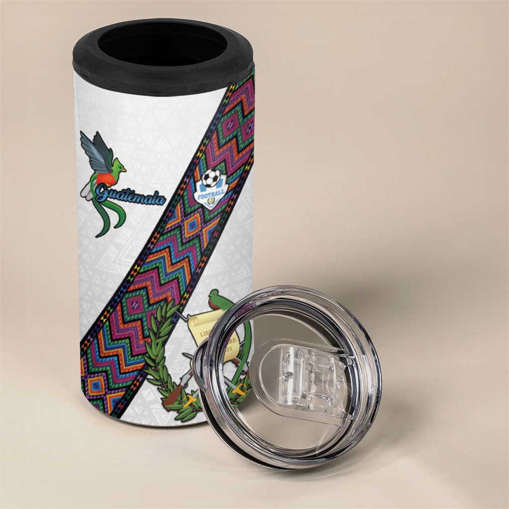 Custom Guatemala Football 4 in 1 Can Cooler Tumbler Los Chapines White Version - Wonder Print Shop