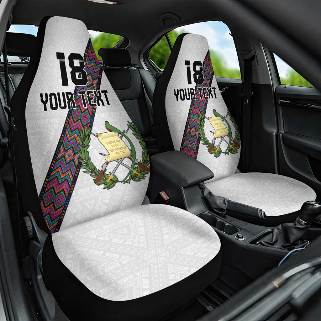 Custom Guatemala Football Car Seat Cover Los Chapines White Version - Wonder Print Shop