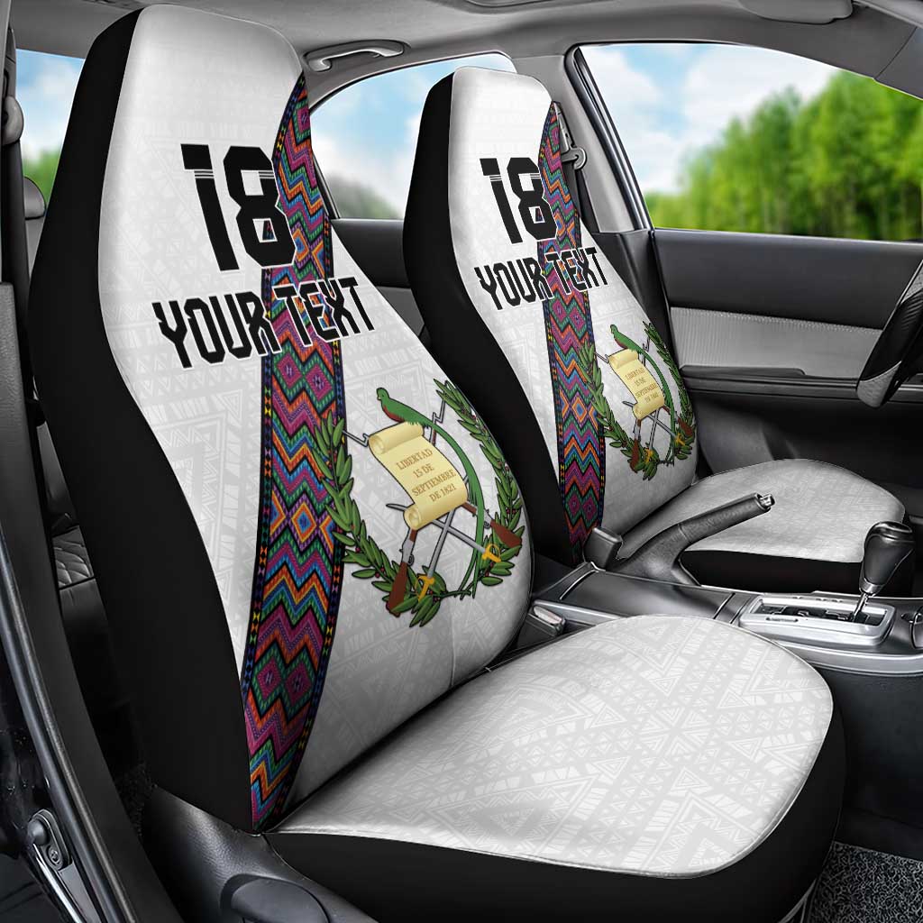 Custom Guatemala Football Car Seat Cover Los Chapines White Version - Wonder Print Shop