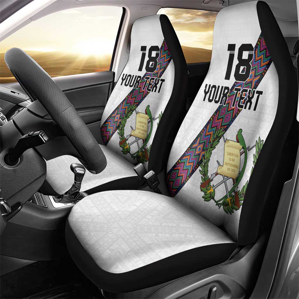 Custom Guatemala Football Car Seat Cover Los Chapines White Version - Wonder Print Shop