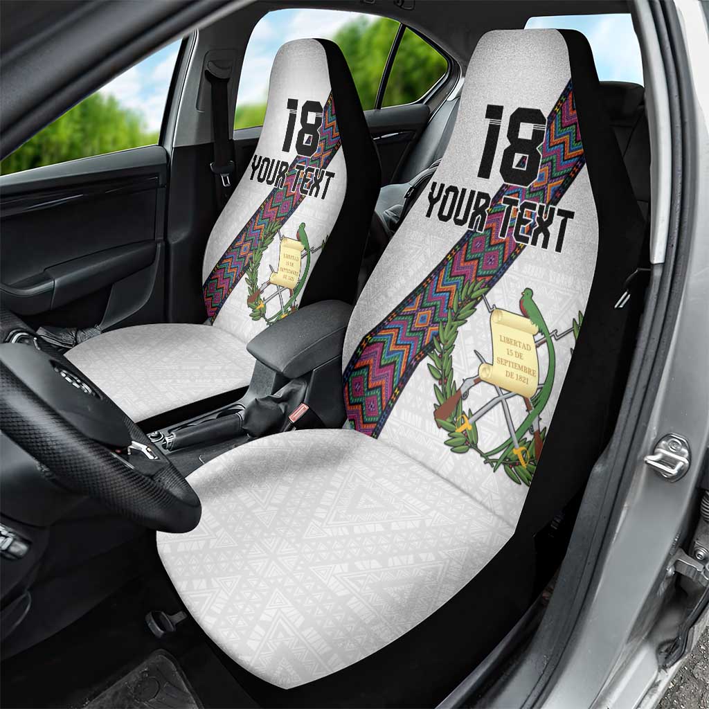 Custom Guatemala Football Car Seat Cover Los Chapines White Version - Wonder Print Shop