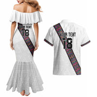 Custom Guatemala Football Couples Matching Mermaid Dress and Hawaiian Shirt Los Chapines White Version - Wonder Print Shop