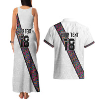 Custom Guatemala Football Couples Matching Tank Maxi Dress and Hawaiian Shirt Los Chapines White Version - Wonder Print Shop