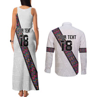 Custom Guatemala Football Couples Matching Tank Maxi Dress and Long Sleeve Button Shirt Los Chapines White Version - Wonder Print Shop
