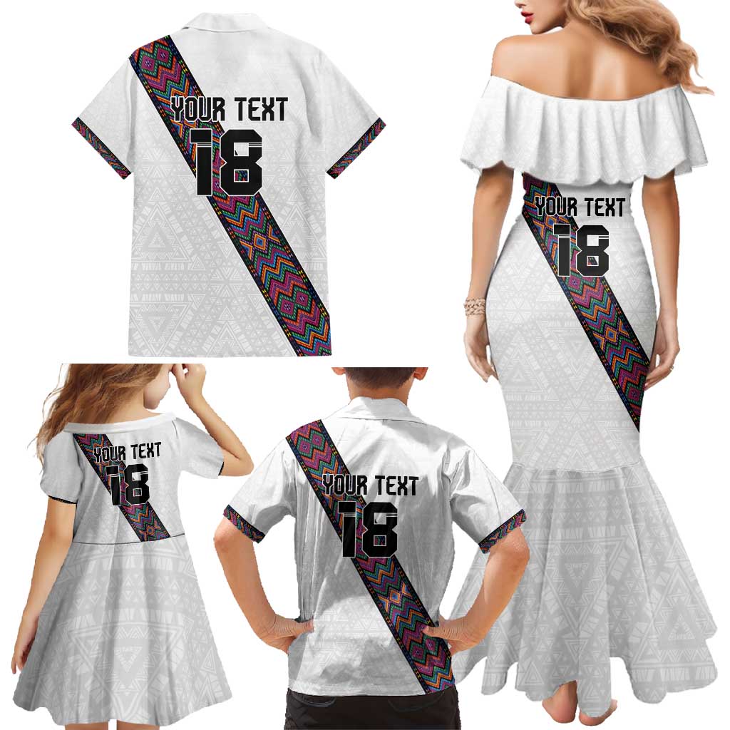 Custom Guatemala Football Family Matching Mermaid Dress and Hawaiian Shirt Los Chapines White Version - Wonder Print Shop