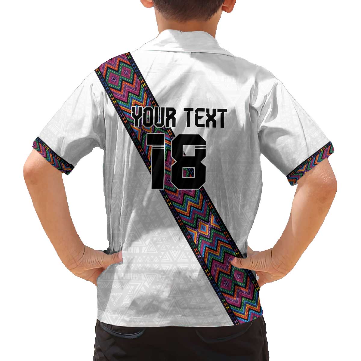 Custom Guatemala Football Family Matching Off The Shoulder Long Sleeve Dress and Hawaiian Shirt Los Chapines White Version - Wonder Print Shop