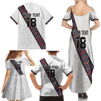 Custom Guatemala Football Family Matching Summer Maxi Dress and Hawaiian Shirt Los Chapines White Version - Wonder Print Shop