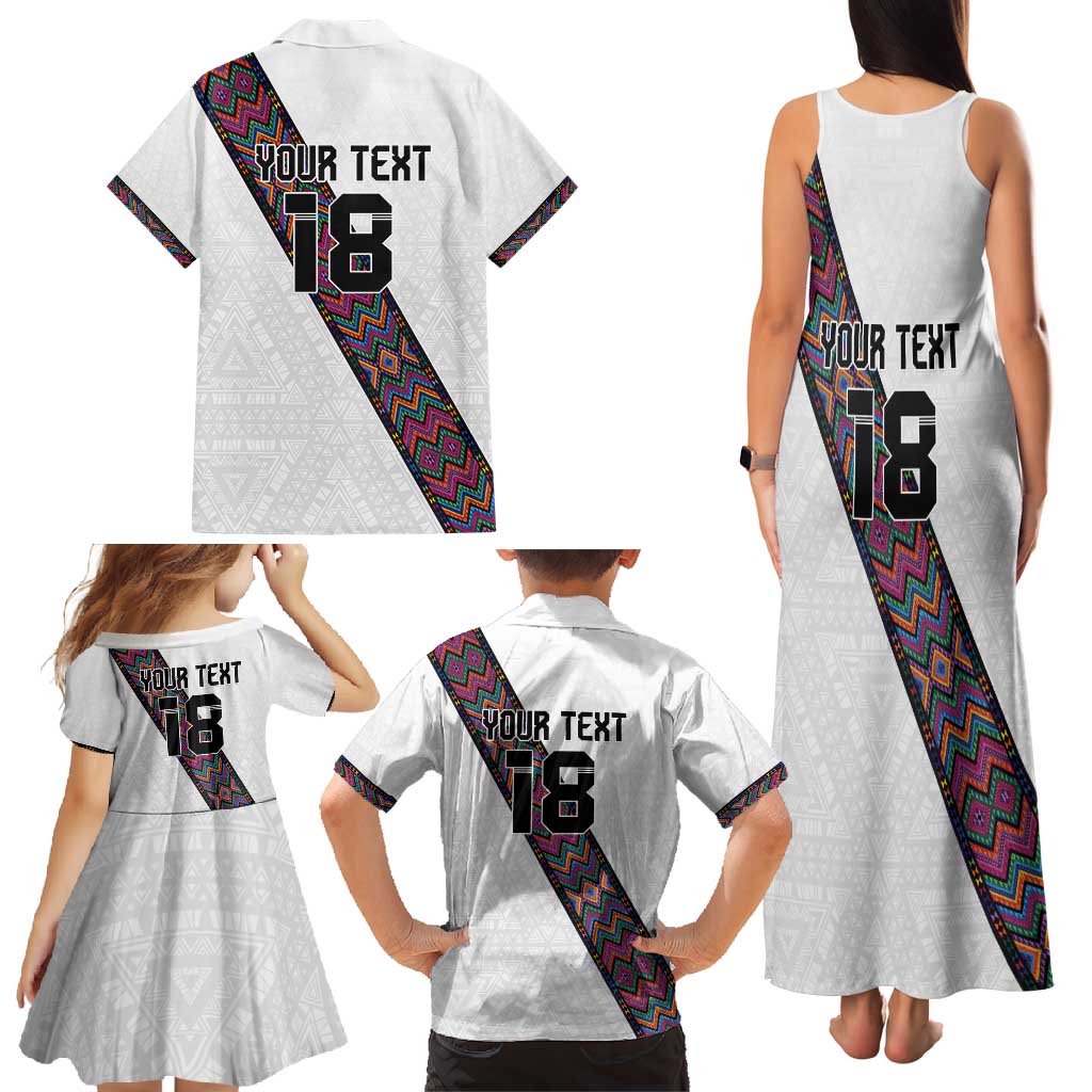 Custom Guatemala Football Family Matching Tank Maxi Dress and Hawaiian Shirt Los Chapines White Version - Wonder Print Shop