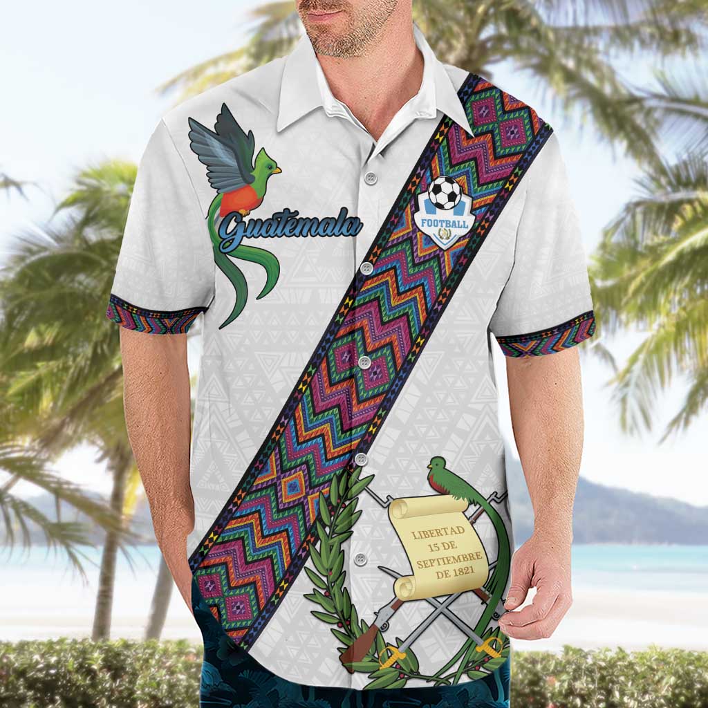 Custom Guatemala Football Hawaiian Shirt Los Chapines White Version - Wonder Print Shop