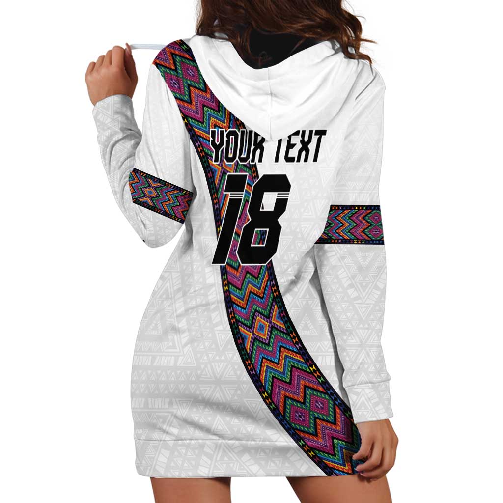 Custom Guatemala Football Hoodie Dress Los Chapines White Version - Wonder Print Shop