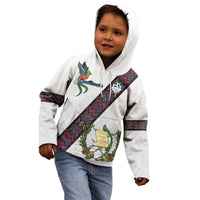 Custom Guatemala Football Kid Hoodie Los Chapines White Version - Wonder Print Shop
