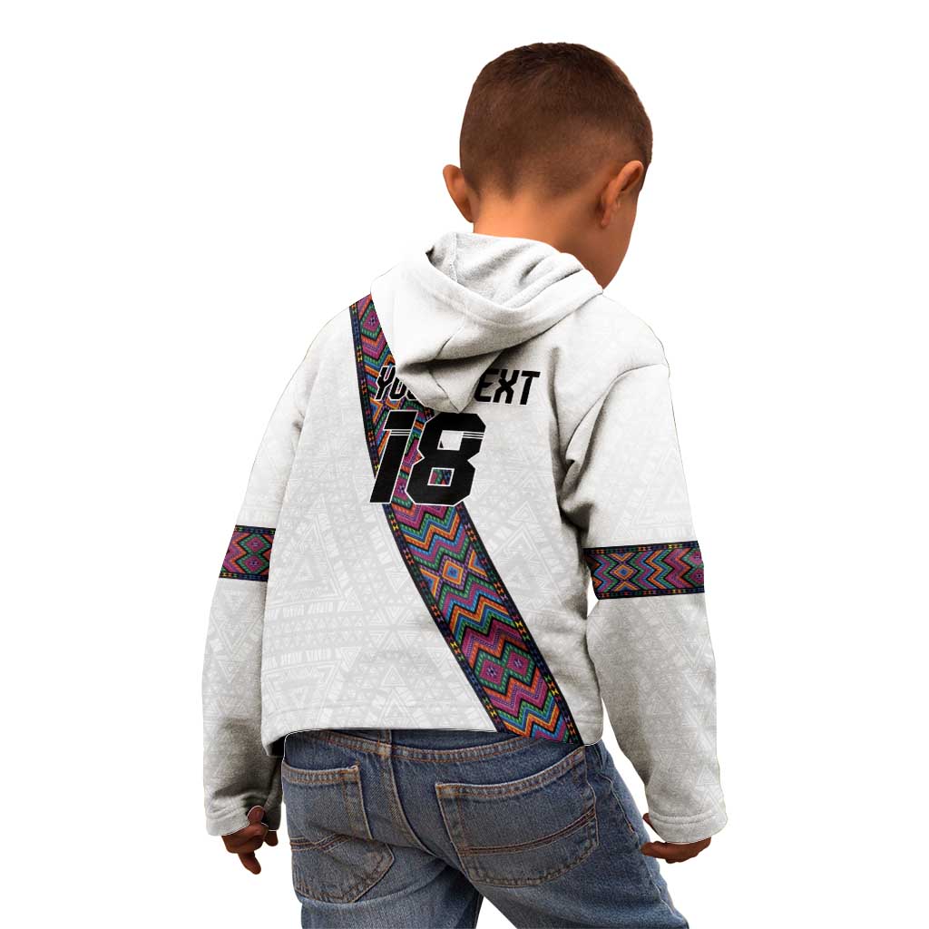 Custom Guatemala Football Kid Hoodie Los Chapines White Version - Wonder Print Shop