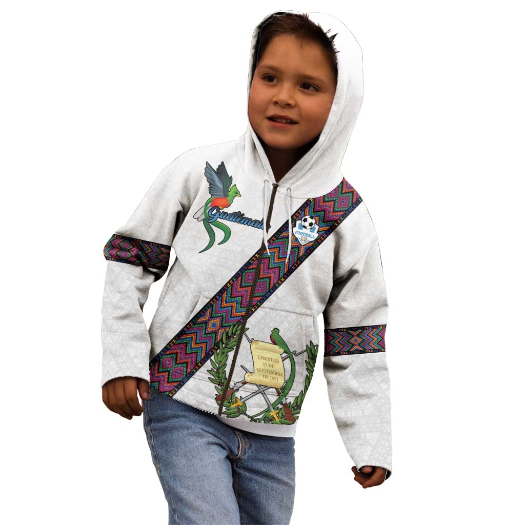 Custom Guatemala Football Kid Hoodie Los Chapines White Version - Wonder Print Shop