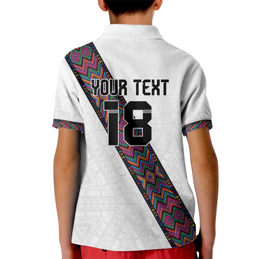 Custom Guatemala Football Kid Polo Shirt Los Chapines White Version - Wonder Print Shop