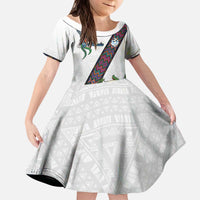 Custom Guatemala Football Kid Short Sleeve Dress Los Chapines White Version - Wonder Print Shop