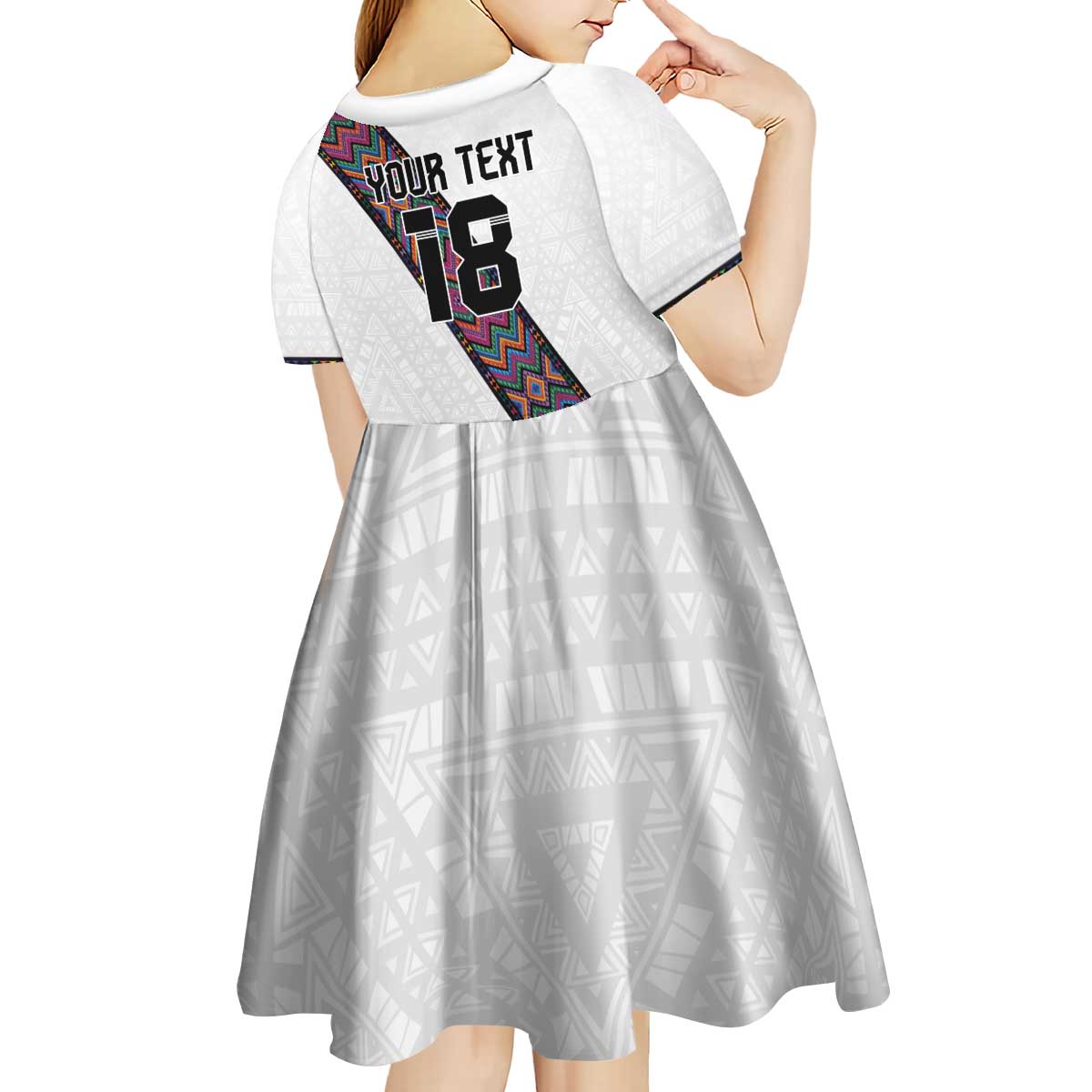 Custom Guatemala Football Kid Short Sleeve Dress Los Chapines White Version - Wonder Print Shop