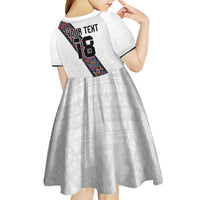 Custom Guatemala Football Kid Short Sleeve Dress Los Chapines White Version - Wonder Print Shop