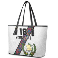 Custom Guatemala Football Leather Tote Bag Los Chapines White Version - Wonder Print Shop