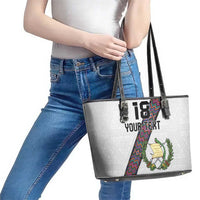 Custom Guatemala Football Leather Tote Bag Los Chapines White Version - Wonder Print Shop
