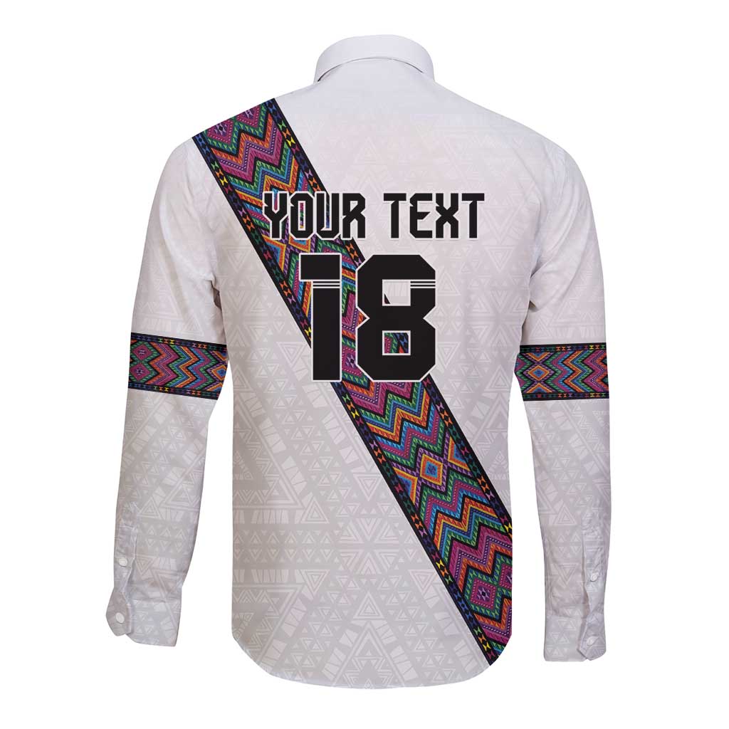 Custom Guatemala Football Long Sleeve Button Shirt Los Chapines White Version - Wonder Print Shop